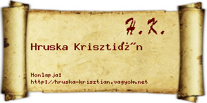 Hruska Krisztián névjegykártya